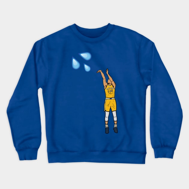 Steph Curry Splash - NBA Golden State Warriors Crewneck Sweatshirt by xavierjfong